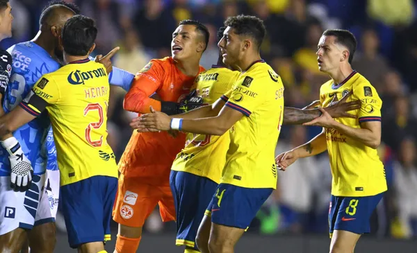 Jugadores de Club América en bronca con gente de Pachuca (Fuente: Mexsports)