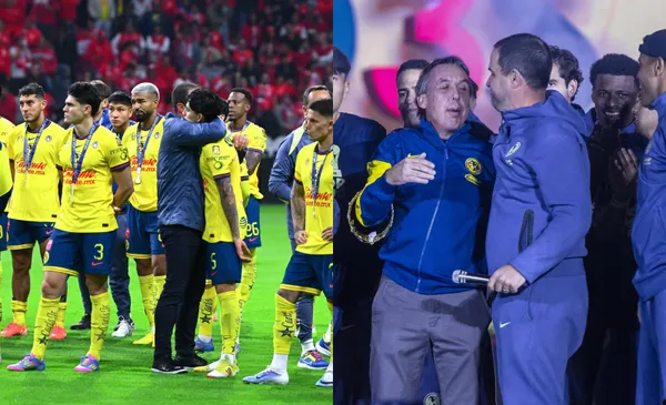 Jugadores de Club América esperan en un protocolo (Fuente: Mexsports)