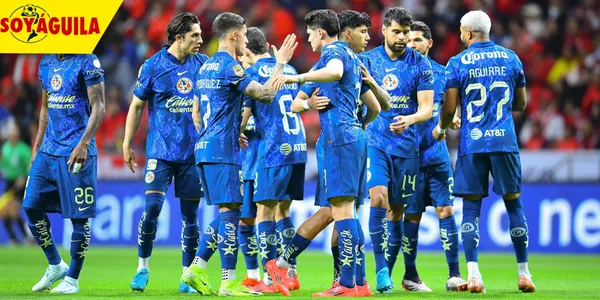 Jugadores del América ante Toluca (Fuente: MEXSPORT)