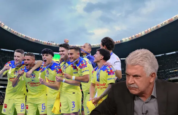 Jugadores del América celebrando y Ricardo Ferretti molesto/ Foto Marca.