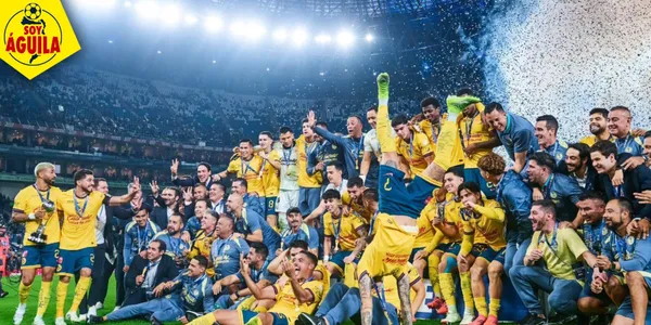 Jugadores del América festejando el tricampeonato (Fuente: MEXSPORT)