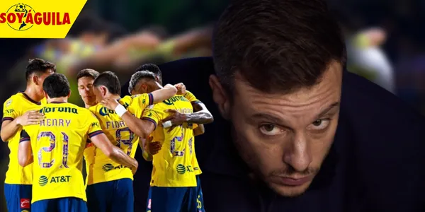 Jugadores del América y Martín Anselmi (Fuente: MEXSPORT)