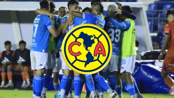 Jugadores del Cruz Azul con escudo del América