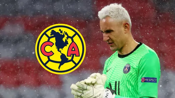 Keylor Navas con escudo del América