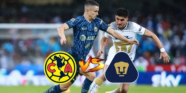 La alineación de las Águilas del América ante Pumas