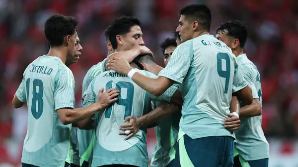 La celebración del gol ante Inter de Porto Alegre - Foto: X (@miseleccionmx)