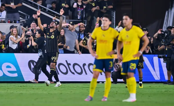 LAFC festeja su gol ante el cuadro del América (Fuente: Mexsports)