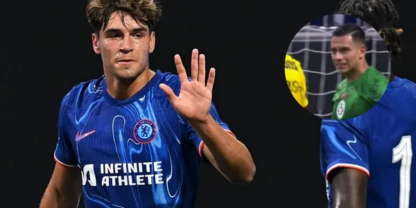 Marc Guiu festeja el gol del Chelsea (Fuente: Chelsea Fotos)