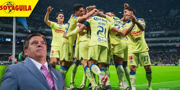 Miguel Herrera y jugadores del América (Fuente: MEXSPORT)