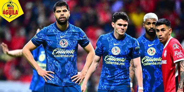 Néstor Araujo e Israel Reyes durante cotejo del América ante Toluca (Fuente: MEXSPORT)