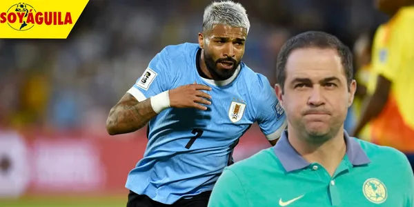 Rodrigo Aguirre en Uruguay y André Jardine (Fuente: MEXSPORT)
