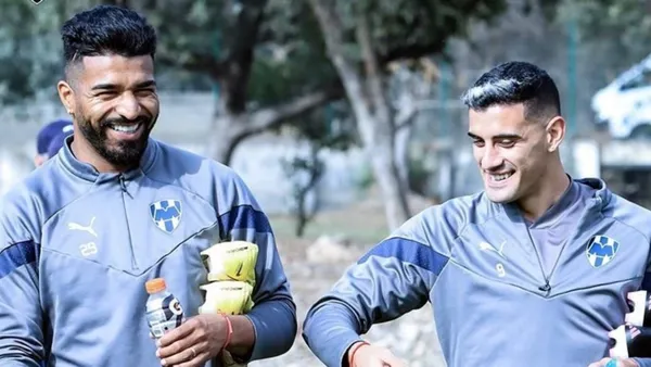 Rodrigo Aguirre y Germán Berterame - Foto: X (@Rayados)