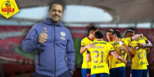 Santiago Baños y jugadores del América (Fuente: MEXSPORT)