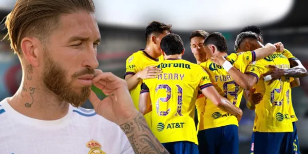 Sergio Ramos y jugadores del América / Foto: GROK y MEXSPORT