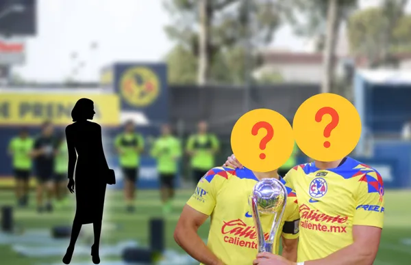 Silueta de mujer y a su lado dos futbolistas del América/ Foto Diario ESTO.