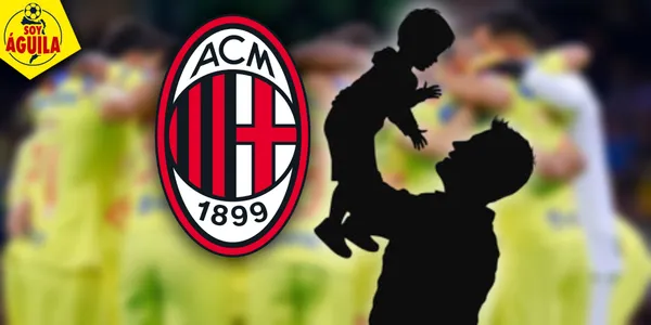 Silueta de padre e hijo y sello de AC Milan (Fuente: ESPECIAL)
