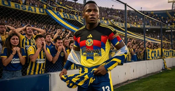 Jaminton Campaz con la playera del Club América (Ilustración generada con IA)