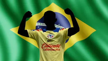 Jugador del América con bandera de Brasil