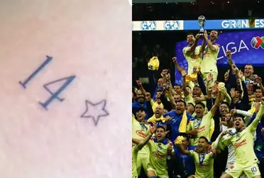 Jugador del Club América se hace un tatuaje instantes después de salir campeón.