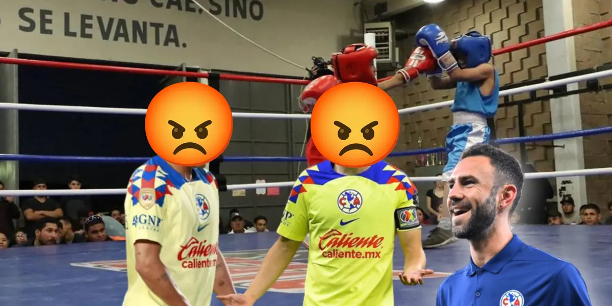 Jugadores del América molestos y Miguel Layún sonriendo/ Foto El Heraldo de Chihuahua.