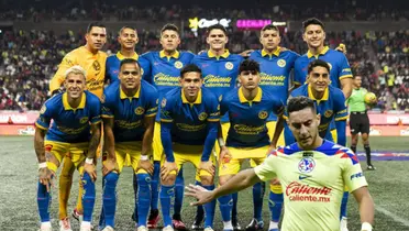 Jugadores del América posando y Sebastián Cáceres/ Foto El Universal.