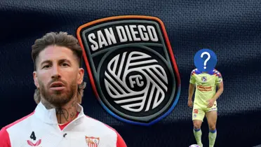 Sergio Ramos y jugador del América con el rostro tapado/ Foto Times of San Diego.