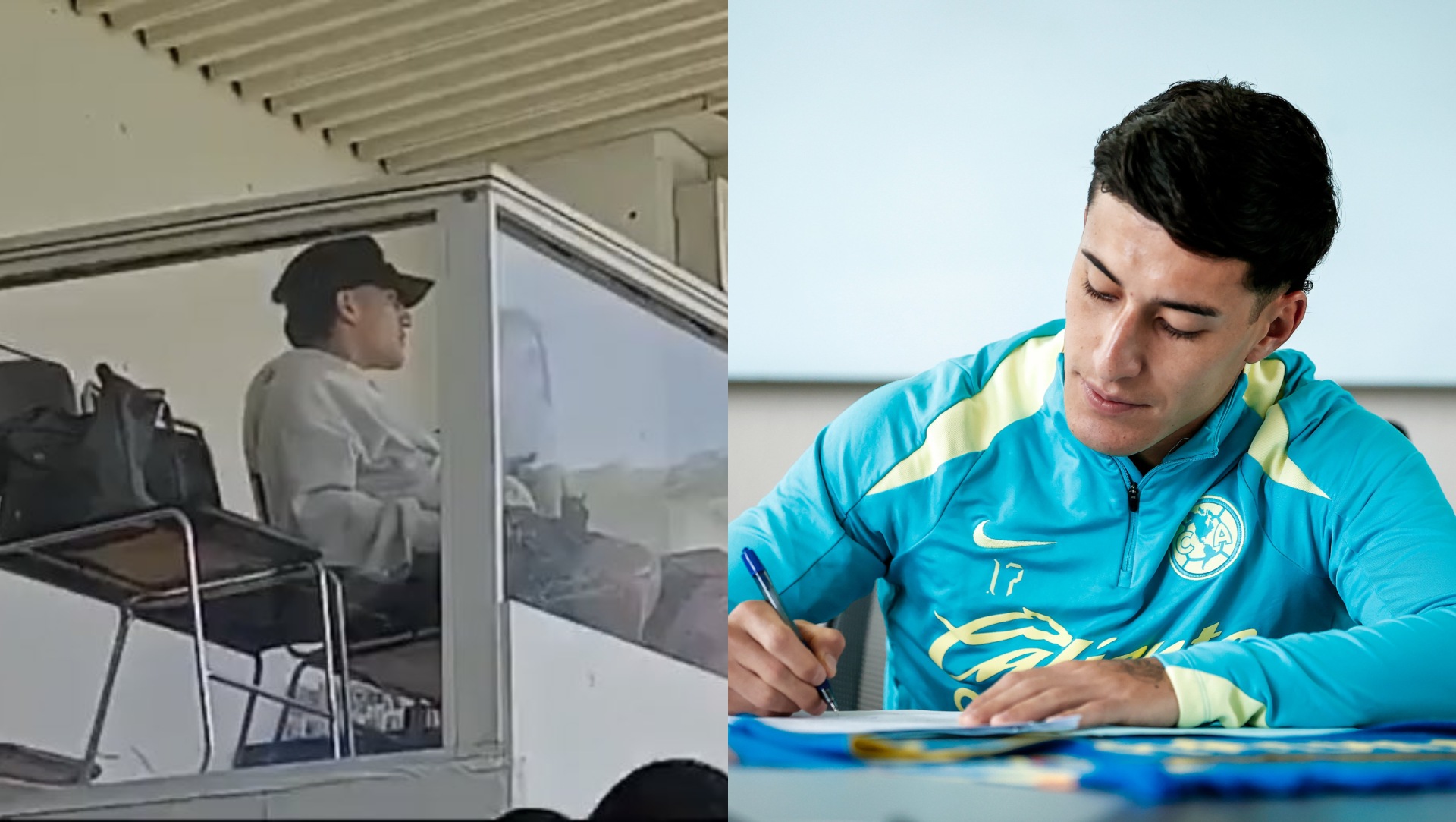 Alejandro Zendejas firmando renovación con América